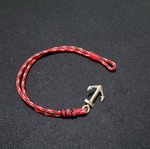 Anchor bracelet handmade from scratch, like new, red and silver