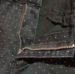 Stradivarius Basics black skinny fit elastic polka dot jeans, size S