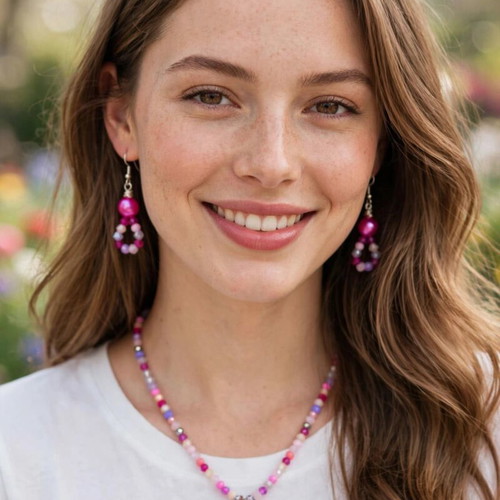 handmade elegant necklace and earrings set