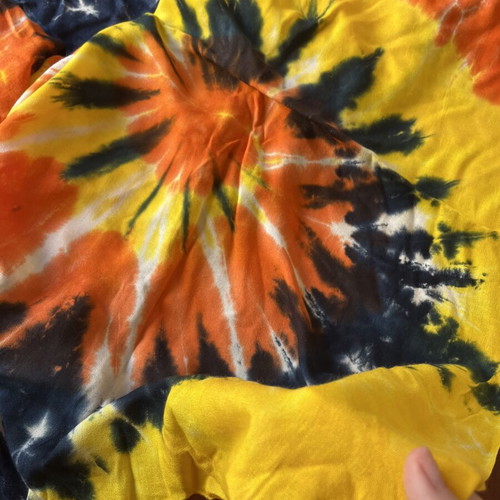 Tie dye pareo like new, multicolor with orange, yellow and blue