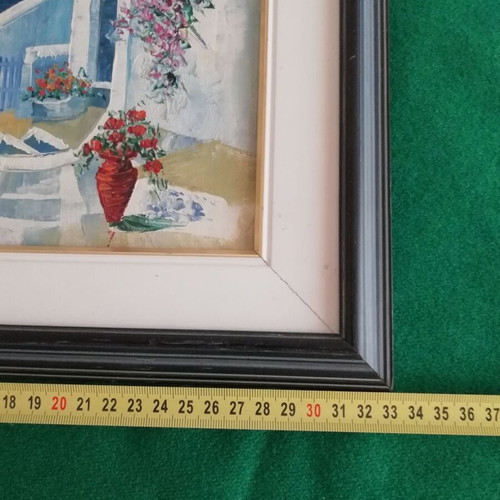 Composition of two oil paintings with Cyclades themes like new