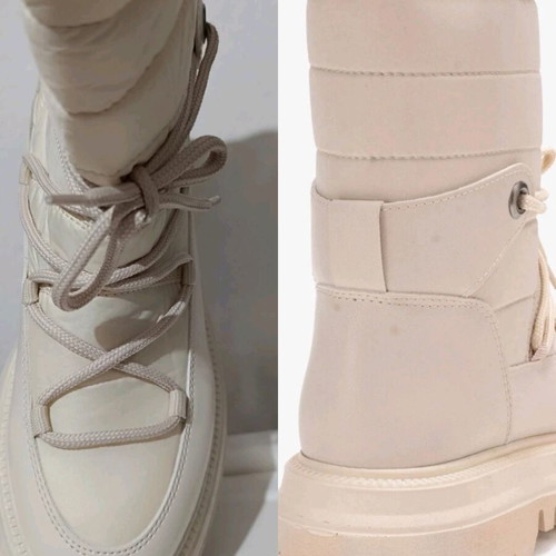 Μπότες Trendyol off white με γούνινη επένδυση σαν καινούργιες, νούμερο 39