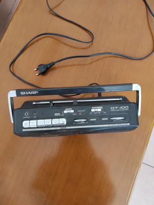 Sharp QT-100 radio cassette player black retro boombox like new