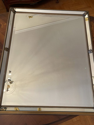 Vintage Venetian Style Wall Mirror with Bijou Crystal and Wooden Reliefs used