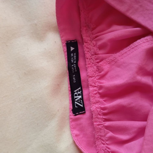 Zara poplin dress halter neck pink new, size L