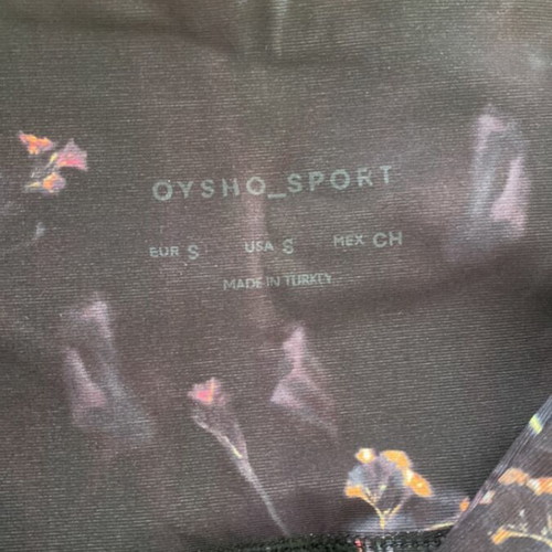 Oysho leggings used, ankle length with floral and sheer design, size small