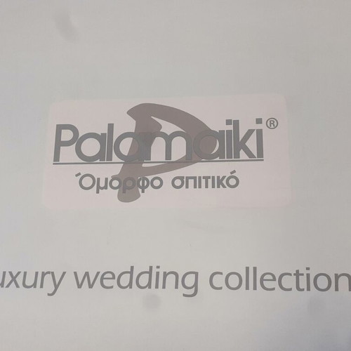 Palamaiki wedding bedspread set 7 pieces ivory cotton satin new