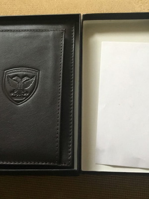 Leather card and ID holder new with Hellenic Army emblem 15x9.5 cm