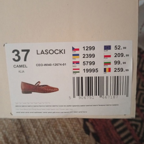 Lasocki Mary Jane ballerinas new, size 36.5-37, brown leather