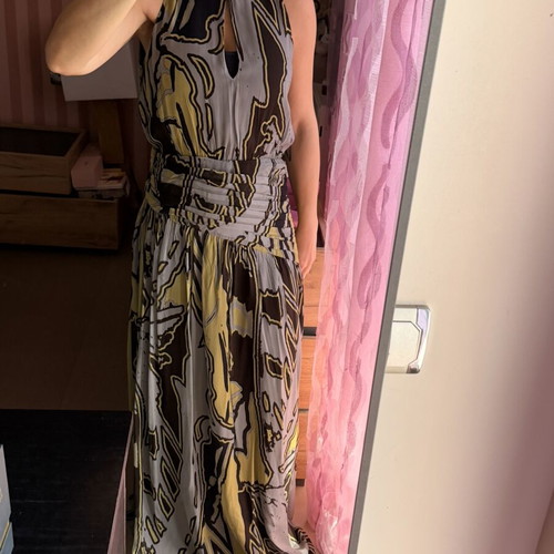 Massimo Dutti Limited Edition maxi dress size 38 new, grey and yellow
