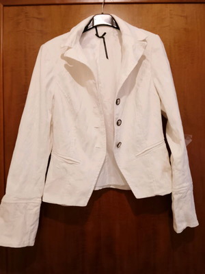 White mid-length jacket like new, size S/36/8