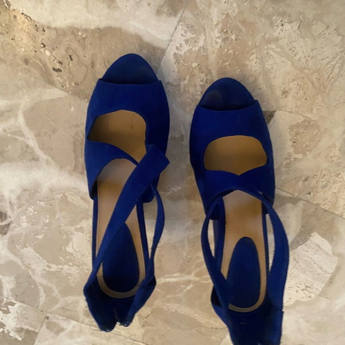 Bershka blue platform shoes used, size 38, heel height 12.5 cm