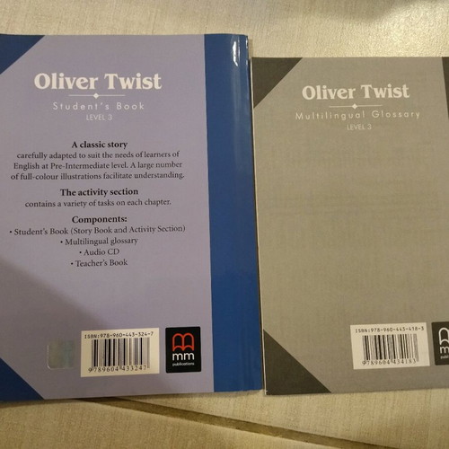 Oliver Twist book with glossary and CD, like new, classic children's literature