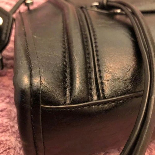 H&M mini black leather handbag new with rock details