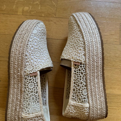 TOMS espadrilles like new, fabric, 4 cm heel, size 38