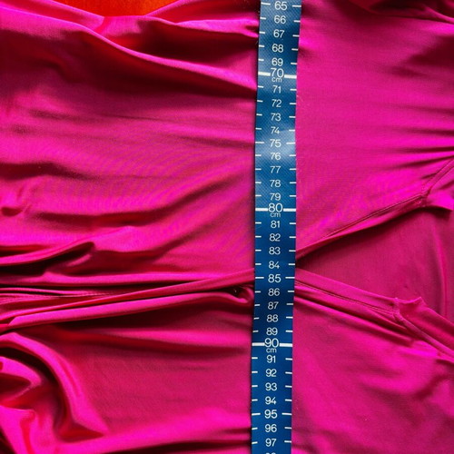 Fuchsia evening dress Mischalis like new, midi with crystals