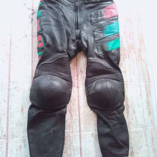 IXS leather motorcycle pants used with protectors