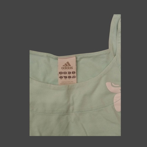Adidas cami top used, mint green floral Y2K style