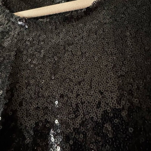 Black Sequin Top handmade in Greece, size S, like new
