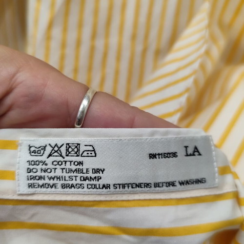 Charles Tyrwhitt striped yellow shirt, 100% cotton, size 16/34in
