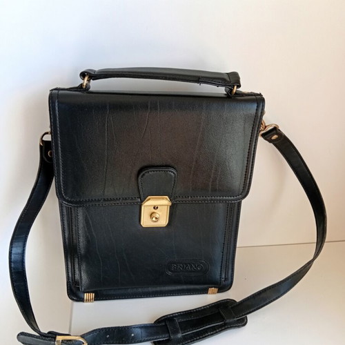Briano men's bag used, black eco leather professional design