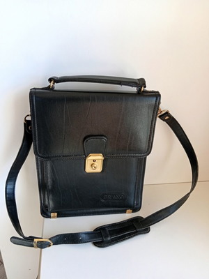 Briano men's bag used, black eco leather professional design