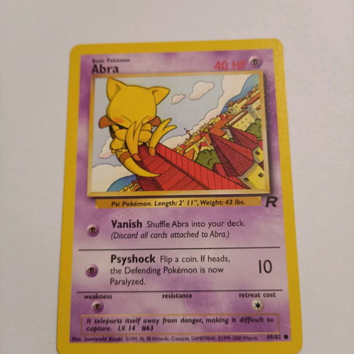 Abra (Team Rocket 49/82) Pokemon Card μεταχειρισμένο σε άριστη κατάσταση