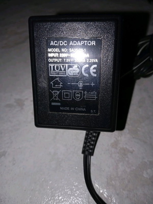 Τροφοδοτικό 7.5v 300mA adapter σαν καινούργιο για μικροσυσκευές
