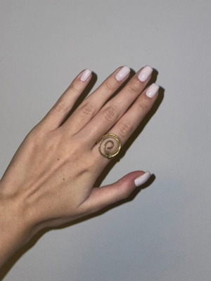 Gold adjustable handmade ring like new