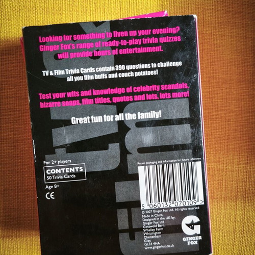 TV & Film Trivia Cards new set by Ginger Fox