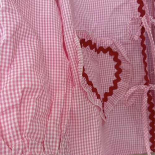 Shirt pink checked with hearts like new