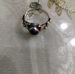 Silver ring with stone used