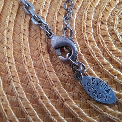 Evita Peroni necklace used, silver color, 38cm length