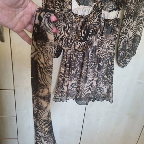 Φόρεμα Lynne καινούργιο animal print 38αρι μπεζ-μαύρο