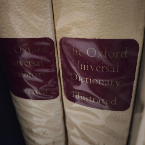 The Oxford Universal Dictionary used, set of two volumes