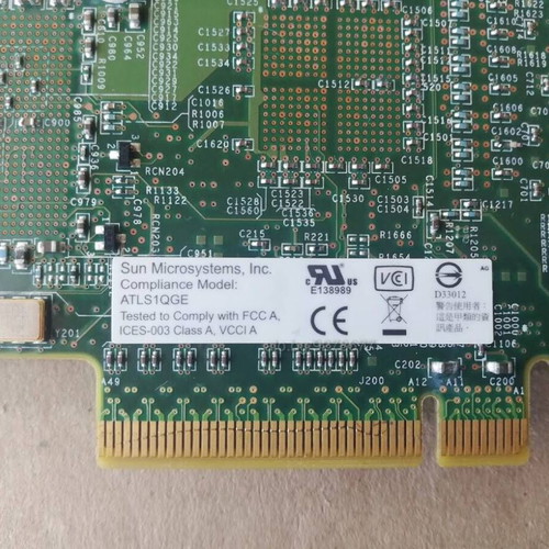 Sun ATLS1QGE PCI-Express x8 Quad Gigabit Ethernet Adapter Card used