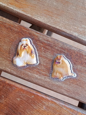 Pack of 2 dog stickers
