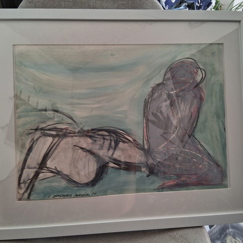 Painting "Gymna" framed 40×50cm, signed