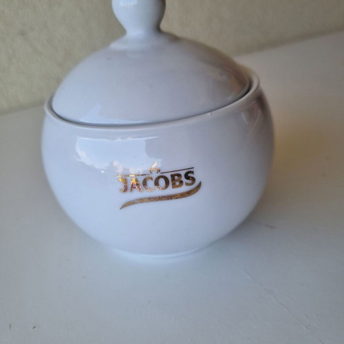 Jacobs porcelain sugar bowl, fine white porcelain