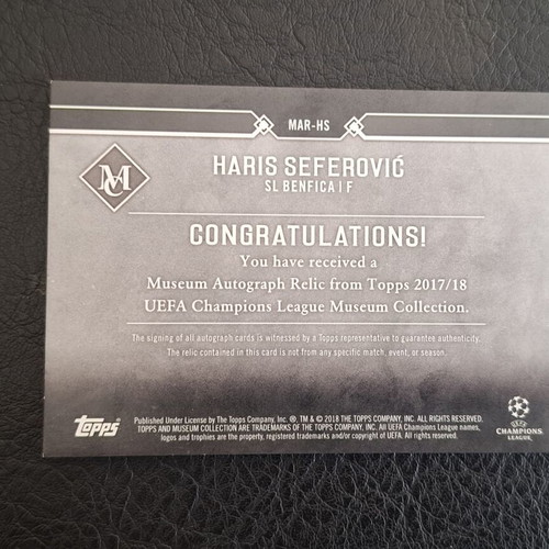 2017/18 Topps Museum Haris Seferovic Patch-auto card