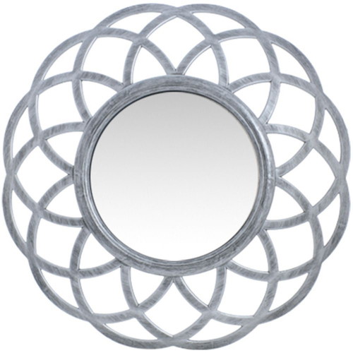 Wall mirror new with silver plastic frame 40.6cm