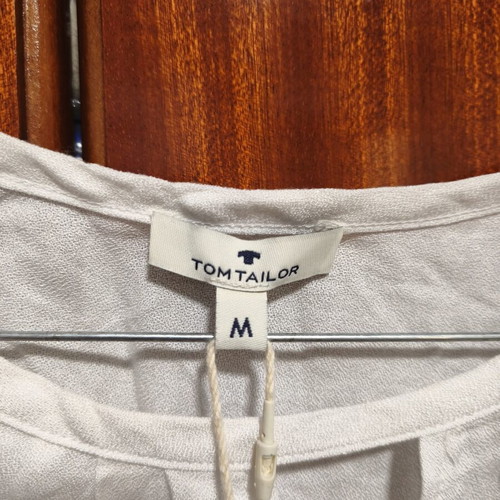 Tom Tailor sleeveless top new, size M, white with embroidered details