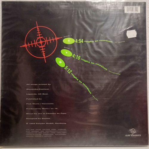 Maxi single U96 Night In Motion 1993 like new, electronic