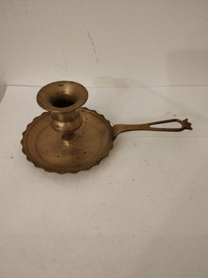 Μπρούτζινο μονόκερο κηροπήγιο μεταχειρισμένο, διάμετρος βάσης 20 cm