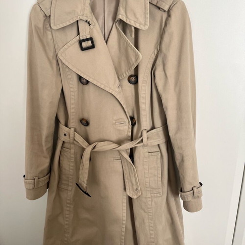 Zara trench coat large used, 100% cotton beige