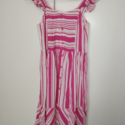 Abel & Lula cotton long dress size 8-9 like new, white and pink