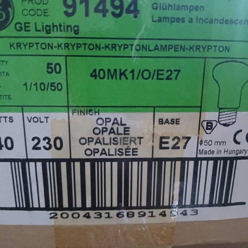 General Electric Krypton E27 incandescent bulb matte new