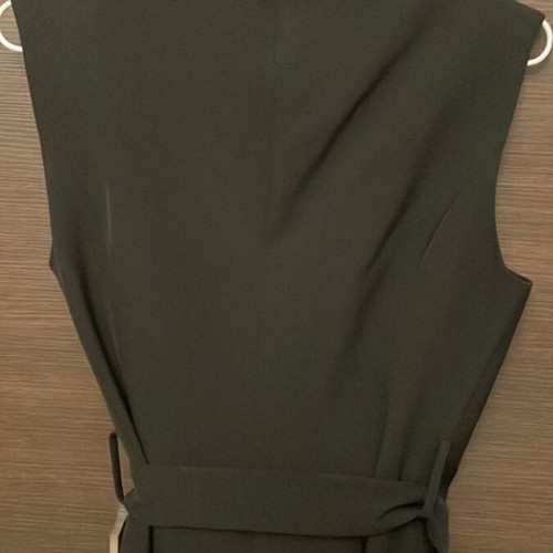 Lynne black sleeveless vest with fabric belt, size 40