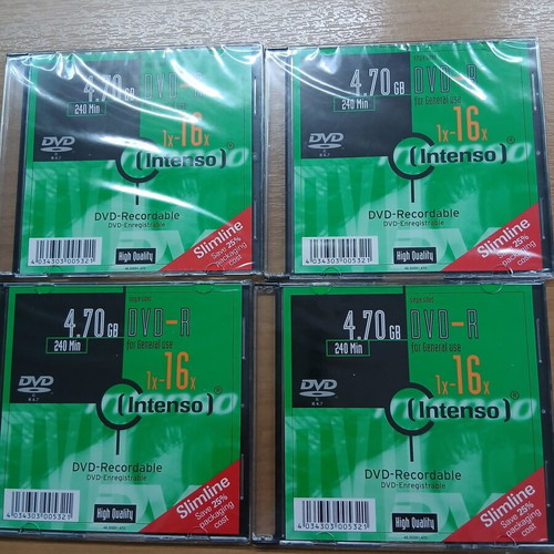 Writable DVDs new, pack of 5 Intenso and Imation discs