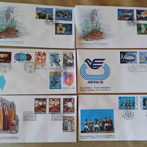 First Day Covers FDC pack of 6 new from Greece